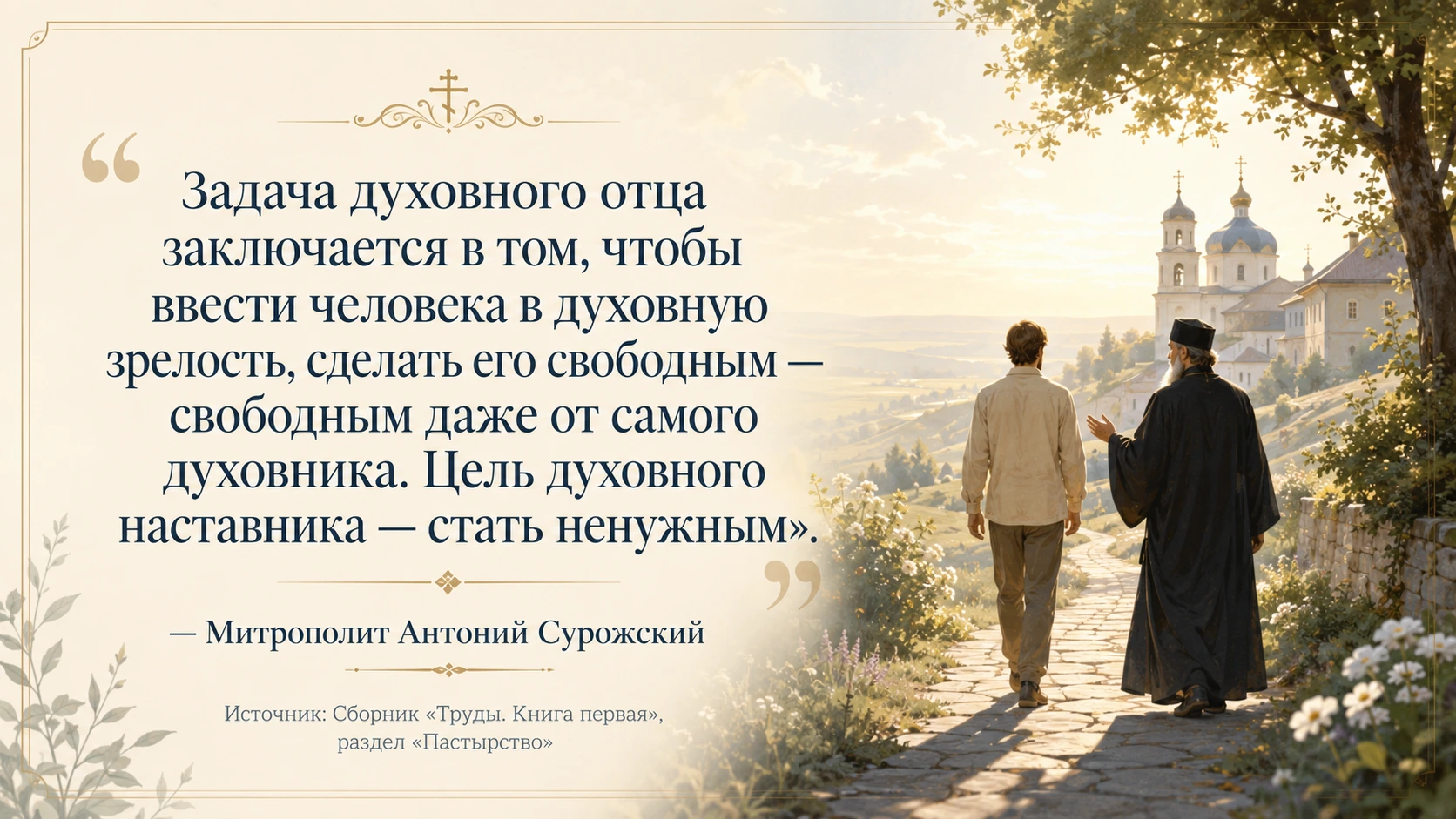 "Цель духовного наставника — стать ненужным"